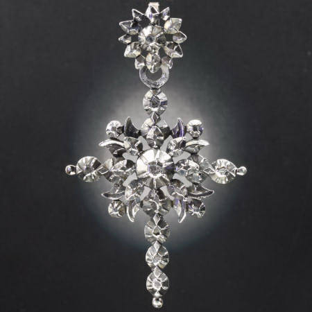 Antique diamonds pendant cross Flemish silver gold 1850-1870 (image 1 of 3)